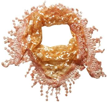 Kant Kwastje Bloemenprint Vrouwen Sjaals Sjaal Solid Herfst Winter Sjaal voor Vrouwen Dames shawl Sjaal # YL5 oranje