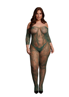 Kant Lange Mouwen Bodystocking - Koninginmaat