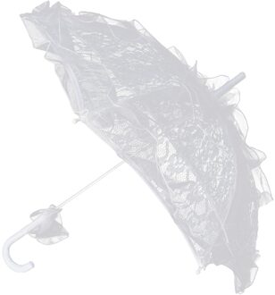 Kant Paraplu Katoen Borduren Wit/Ivoor Battenburg Kanten Parasol Paraplu Bruiloft Paraplu Decoraties