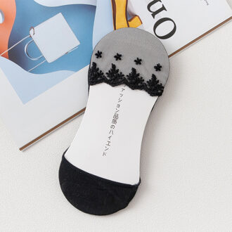 Kant sokken transparante siliconen onzichtbare bas no show korte zomer luxe vrouw katoen modis casual jurk cool 4 paar 1