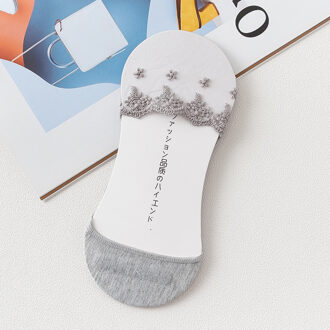 Kant sokken transparante siliconen onzichtbare bas no show korte zomer luxe vrouw katoen modis casual jurk cool 4 paar 3