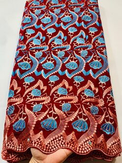 Kant Stof Laatste Met Voorraad Borduren Afrikaanse Katoen Stoffen Voile Kant Populaire Dubai Stijl Voor Party Dress YLL3776 AS PIC2