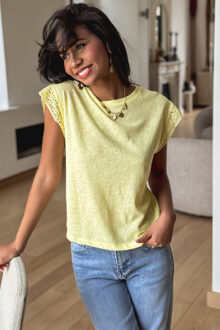 Kantafwerking Blouse Geel