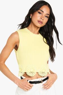 Kantelafwerking Gebreide Top, Lemon