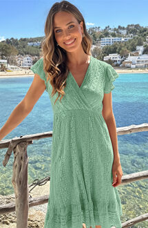 Kanten Jurk Deluxe Dust Mint Mintgroen