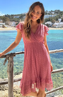 Kanten Jurk Deluxe Dust Roze