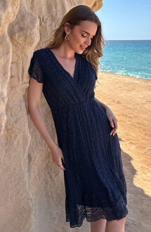 Kanten Jurk Deluxe Navy Marineblauw