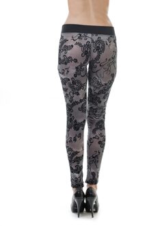 Kanten legging in zwart - XL