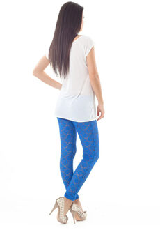 Kanten legging van 2-Young Blauw - S