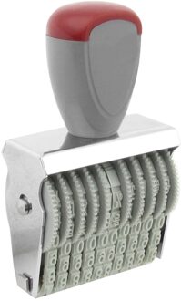 Kantoor 10 Band 5mm x 3mm Rubber 0-9 Nummers Nummering Stempel Grijs Rood
