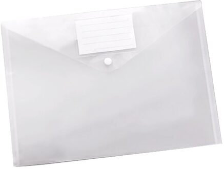 Kantoor A4 Bestand Zak Transparante Plastic Knop Sluiting Map Indienen Briefpapier Pocket Office School Items Papier Notebook Ticket 1stk