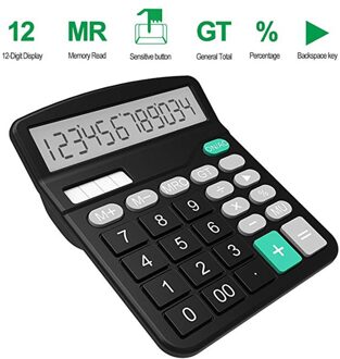 Kantoor Financiën Rekenmachine Calculat Plastic Solar Computer Business Finance Kantoor Rekenmachine 12-Bit Desktop Rekenmachine Kantoor