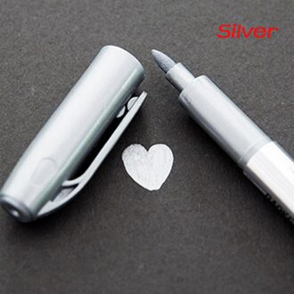 Kantoor School Briefpapier Metallic Marker Pennen Goud En Zilver Metallic Permanente Markers Voor Diy Scrapboo Vervagen Pen 1Pc