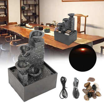 Kantoor Tafelblad Ornamenten Home Decoratie Desktop Usb Stromend Water Waterval Fontein Ornament Ambachten Decoratie