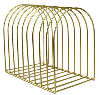 Kantoor Tijdschrift Rekken Nordic Arc eenvoudige smeedijzeren desktop storage rack plank bestand Boekensteun rack Briefpapier Organizer Hold goud L