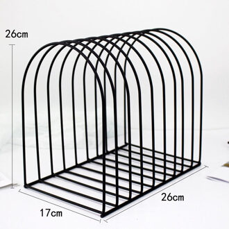 Kantoor Tijdschrift Rekken Nordic Arc eenvoudige smeedijzeren desktop storage rack plank bestand Boekensteun rack Briefpapier Organizer Hold zwart L
