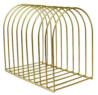 Kantoor Tijdschrift Rekken Nordic Arc eenvoudige smeedijzeren desktop storage rack plank bestand Boekensteun rack Briefpapier Organizer Hold zwart S