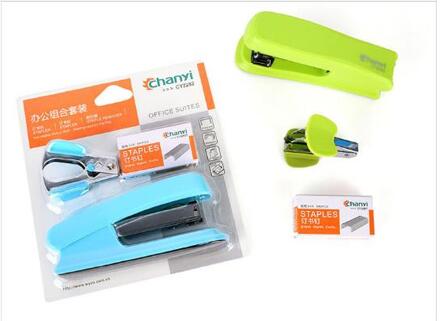 Kantoorbenodigdheden mini nietmachine set met nietje