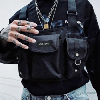 Kanye West Chest Rig Bag For Men Hip Hop Streetwear Chest Bag Functional HGUL Sling Bag Military Tactical Soulder Bag Waist Pack