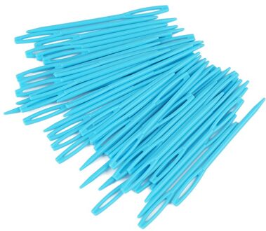 Kaobuy 100Pcs Gemengde Kleur 7Cm Plastic Breinaalden Haaknaalden Wol Garen Naald Kinderen Diy Trui Weven Gereedschappen blauw