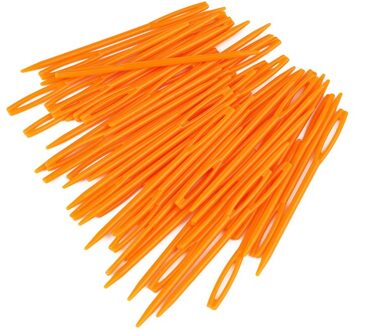 Kaobuy 100Pcs Gemengde Kleur 7Cm Plastic Breinaalden Haaknaalden Wol Garen Naald Kinderen Diy Trui Weven Gereedschappen oranje