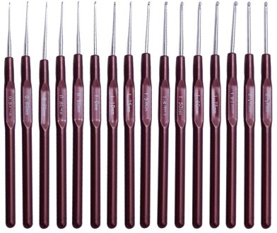 Kaobuy 16Pcs Plastic Handvat Haaknaalden Handvat Breinaalden Set Crochetings En Breisels 0.5Mm-2.7Mm 16 size
