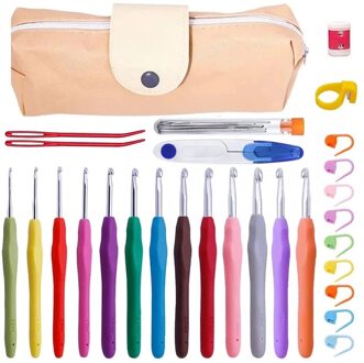 Kaobuy 38 Pcs Haaknaalden Set Gehaakte Grote Eye Blunt Garen Weave Breinaalden Kit Naald Set Weave Craft gereedschap Met Zak