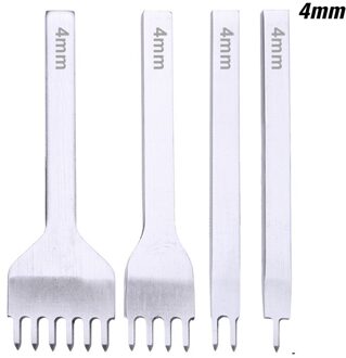 Kaobuy 4 Stks/set Lederen Craft Tool Set Rvs Gat Beitel Graving Stiksels Punch Gereedschap Kit 4 Grootte Voor Kiezen 4mm