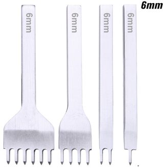 Kaobuy 4 Stks/set Lederen Craft Tool Set Rvs Gat Beitel Graving Stiksels Punch Gereedschap Kit 4 Grootte Voor Kiezen 6mm