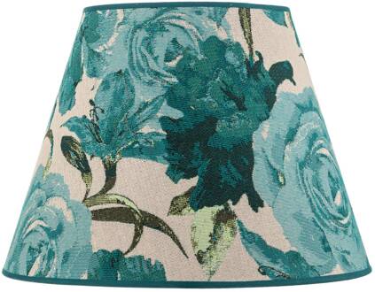 kap Sofia hoogte 25 cm, bloemenpatroon turquoise turkoois