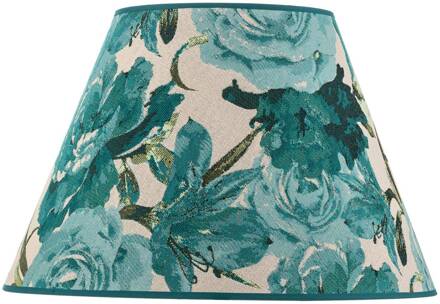 kap Sofia hoogte 31 cm, bloemenpatroon turquoise turkoois
