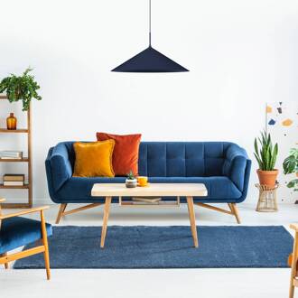 Kapitale hanglamp, blauw, 1-lamp, Ø 60 cm, GX53 blauw, zwart