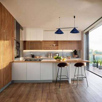 Kapitale hanglamp, blauw, 2-lamps, Ø 46 cm, GX53 blauw, zwart