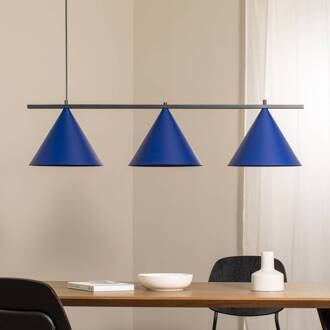 Kapitale hanglamp, blauw, 3-lamps, Ø 32 cm, GX53 blauw, zwart