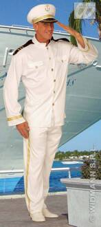 Kapitein love boat kostuum Wit - Transparant