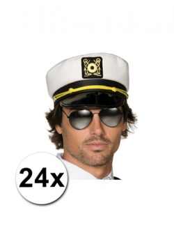 Kapitein pet - 24x - one size - volwassenen - maritiem thema - carnaval