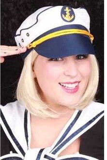 Kapiteins petje - voor volwassenen - wit - carnaval - verkleden - maritiem