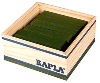 KAPLA houten bouwplankjes 40 donkergroen in kistje Multikleur