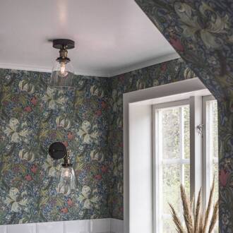 Kappa plafondlamp, messing/helder, glas, Ø 14 cm zwart, messing, helder