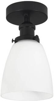 Kappa plafondlamp, zwart/opaal, glas, Ø 14 cm zwart, opaal