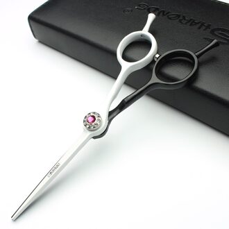 Kapper haar schaar zwarte 5.5 inch diamant professionele rvs snijden schaar kappers stylist schaar tool wit