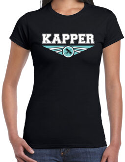 Kapper t-shirt zwart dames - Beroepen shirt 2XL - Feestshirts