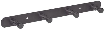 Kapstok 4 Haken Zwart Rvs