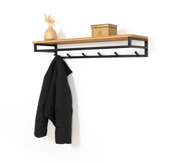 Kapstok Custom B 100 cm H 17 cm acacia zwart