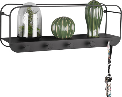 Kapstok Linda 5 haken B 50 cm zwart