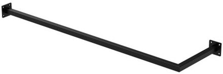 Kapstok voor wandmontage, D30cm x B110cm, zwart, gemaakt van staal, roestvrij, L-vormige kapstok