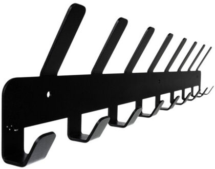 Kapstok - zwart - metaal - 17 haken - wandkapstok - B48 cm