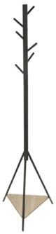 kapstok - zwart - metaal - staand - 6 haken op verschillende hoogtes - 180 cm - Kapstokken