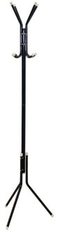 kapstok - zwart - metaal - staand - 8 haken op 2 hoogtes - 175 cm - Kapstokken