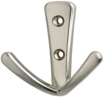 Kapstokhaak - Dubbele Haak - Zamac - Zilverkleurig - 7,1 Cm